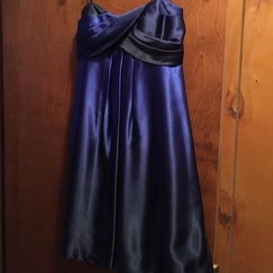 Strapless blue dress