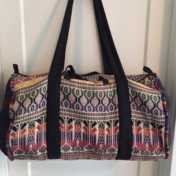 Soft Guatemalan Hand Loomed Duffle Bag.