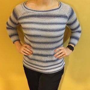 Navy and white sweater