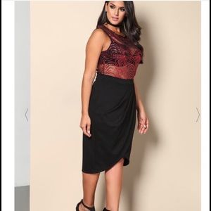 Sexy Sheer Top/ Wrap Bottom Dress