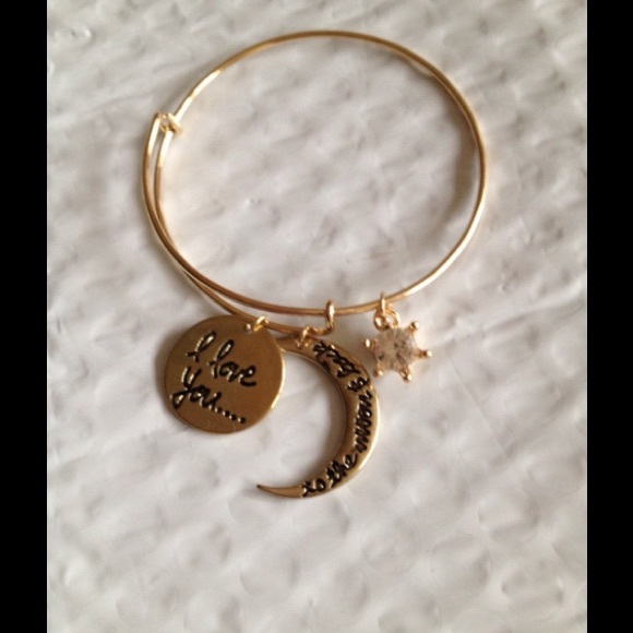 I love u to the moon and back ..bracelet crystal