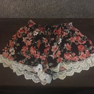 Floral Plus Size Shorts