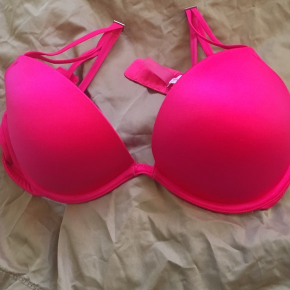 Victoria's Secret Pink PushUp Plunge 34D hot pink