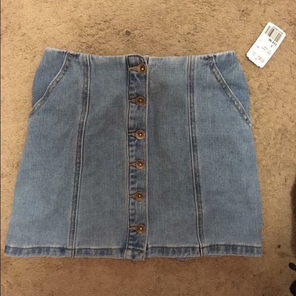 denim button skirt