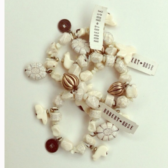 Robert Rose | Cream Stretch Charm Bracelets - Picture 3 of 4