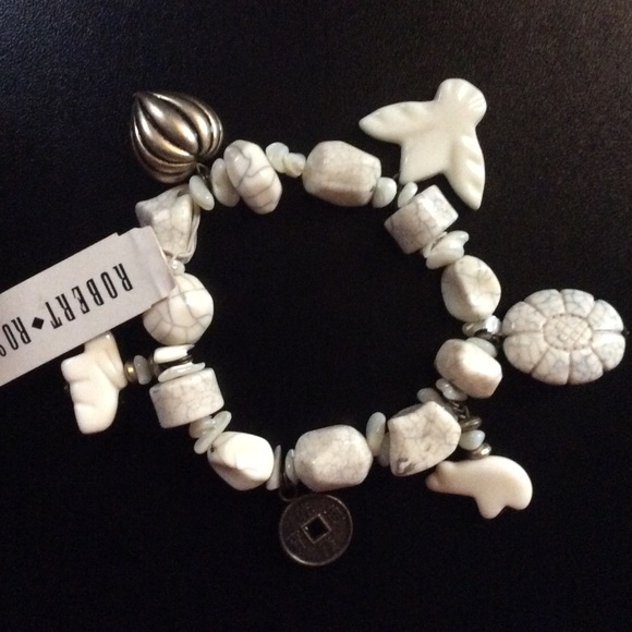 Robert Rose | Cream Stretch Charm Bracelets - Picture 2 of 4