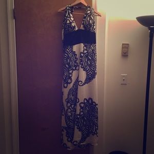 White House Black Market paisley halter maxi dress
