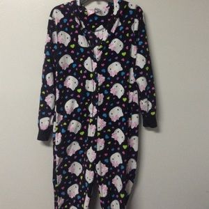 Adult Hello Kitty footed onesie