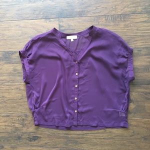 Olive & Oak sheer button front top size XL