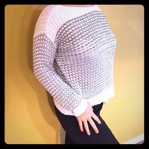 Navy and white sweater