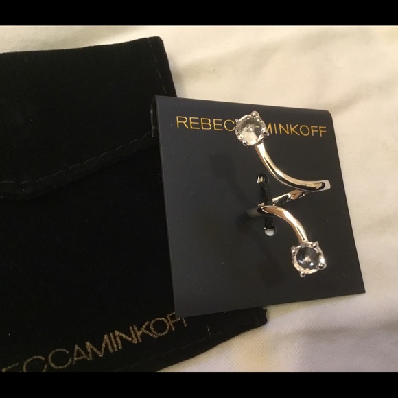 Rebecca Minkoff Metallic Stone Twist Ring NWT Sz 7 - Picture 2 of 4