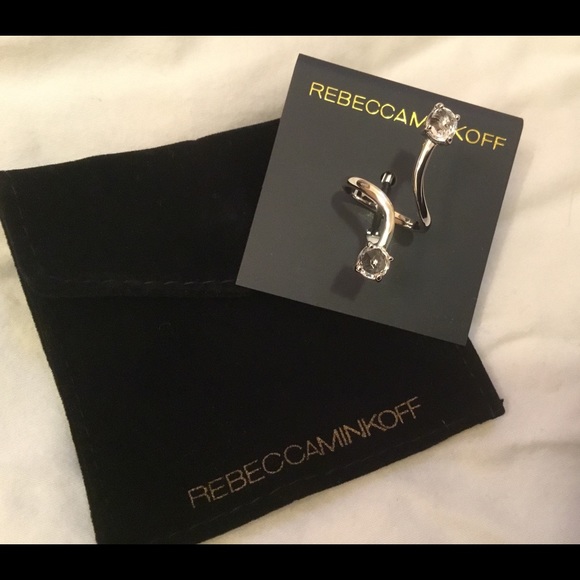 Rebecca Minkoff Metallic Stone Twist Ring NWT Sz 7 - Picture 3 of 4