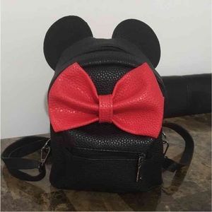 Black and red Minnie Mouse backpack
