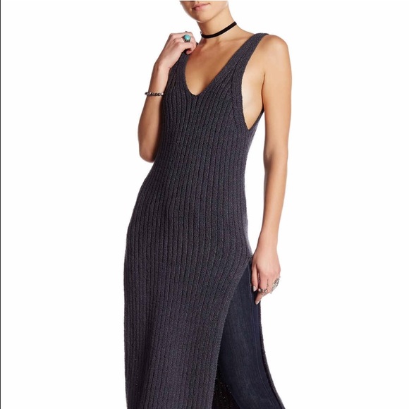 Free People Dresses & Skirts - Free People Ribbed sweater dress w high slits