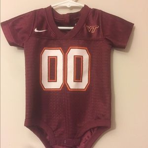 Baby Virginia Tech jersey onesie
