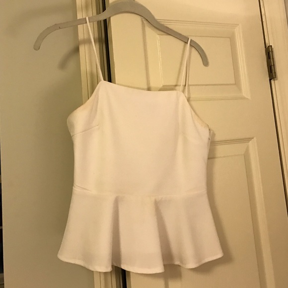 White peplum top