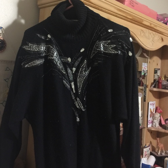 Long black winter dress