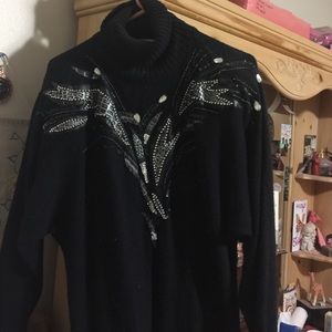 Long black winter dress