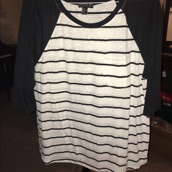 Forever 21 Striped Baseball Tee