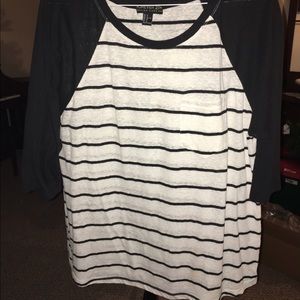 Forever 21 Striped Baseball Tee