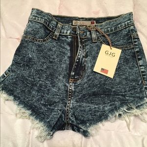 High waist jean shorts
