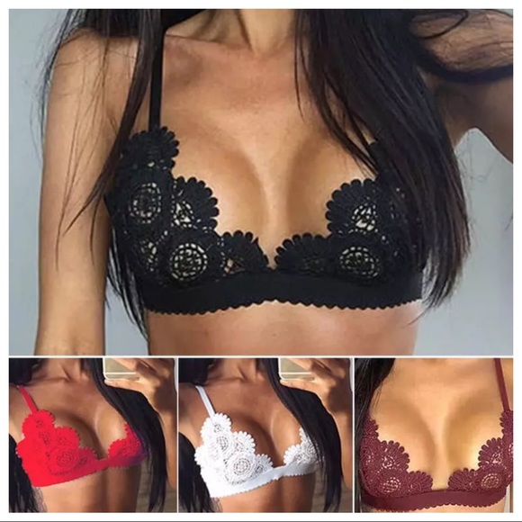Red Floral Lace Triangle Bralette $18 - Picture 5 of 5