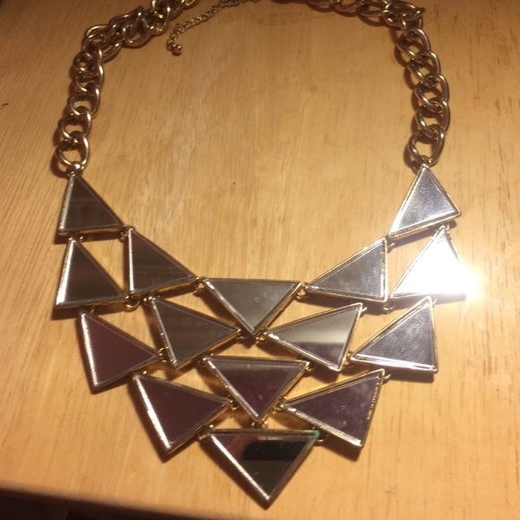 Topshop Triangle mirror necklace