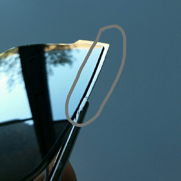 Silver Mirrored Rimless Aviator Sunglasses - Picture 4 of 4