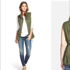 Pleione army green utility vest