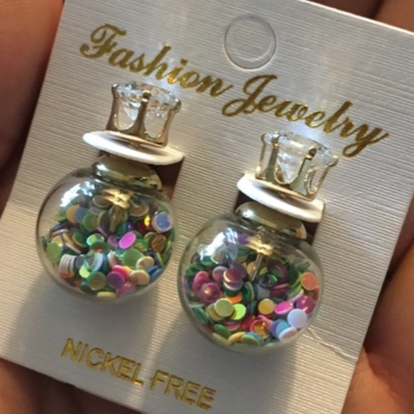 🌷SALE🌷Confetti Double Sided Ball Rhinestone Stud - Picture 3 of 3