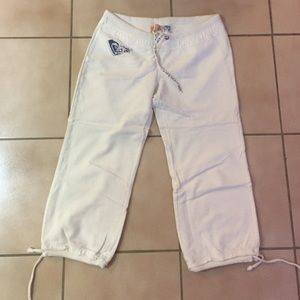 White Roxy Capri sweatpants