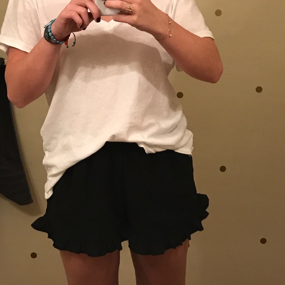Black Ruffle Shorts