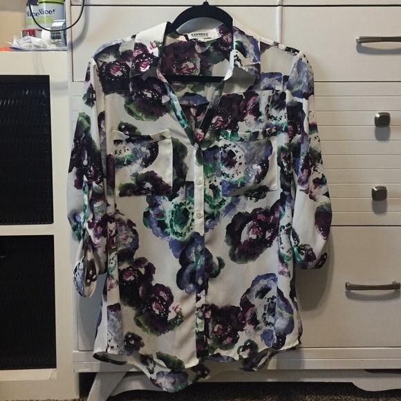 Express portofino blouse in watercolor floral