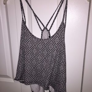 Black and White Patterned Crop Top Forever 21