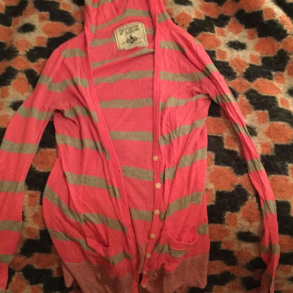 PINK Victoria's Secret striped hooded cardi🌻