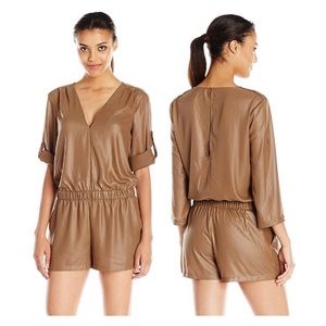 65% OFF! BCBGMAXAZRIA Silky Gold Sheen Romper