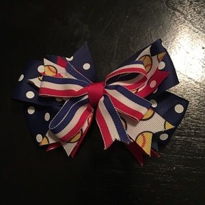 Softball hair bow