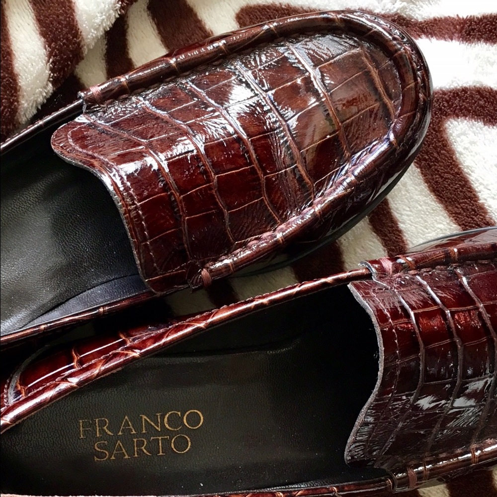 ✨FRANCO SARTO ALLIGATR PRINT LEATHER LOAFERS