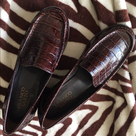 ✨FRANCO SARTO ALLIGATR PRINT LEATHER LOAFERS - Picture 3 of 8