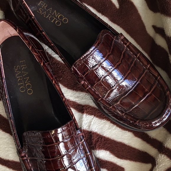 ✨FRANCO SARTO ALLIGATR PRINT LEATHER LOAFERS - Picture 5 of 8