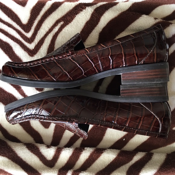 ✨FRANCO SARTO ALLIGATR PRINT LEATHER LOAFERS - Picture 8 of 8