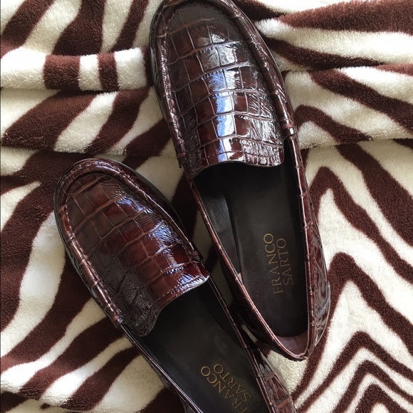 ✨FRANCO SARTO ALLIGATR PRINT LEATHER LOAFERS - Picture 2 of 8
