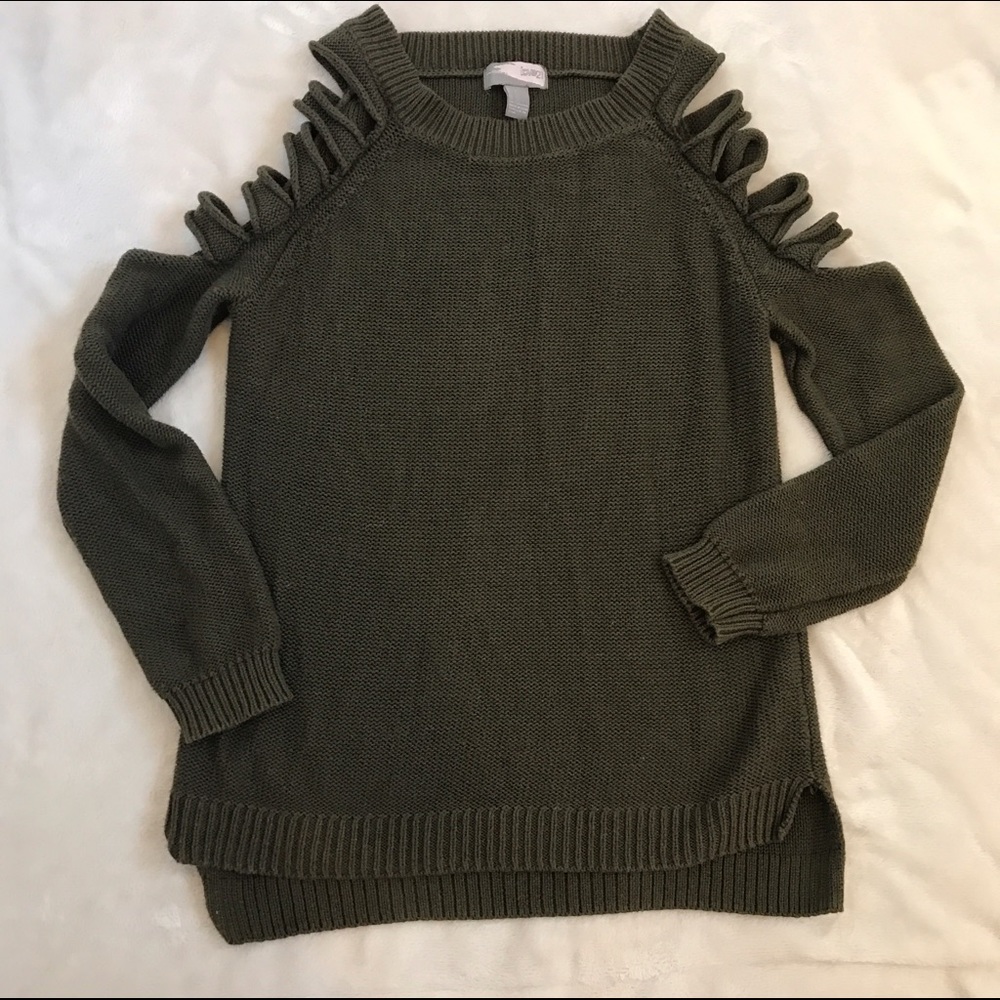 Open shoulder sweater