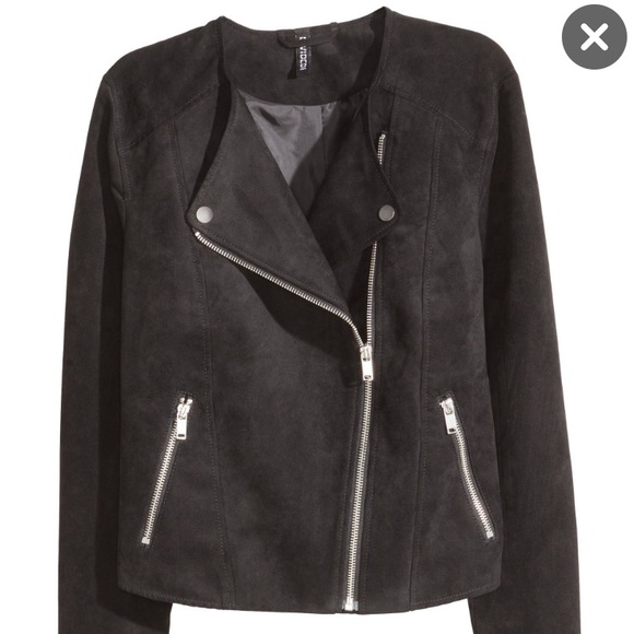 h&m faux suede biker jacket