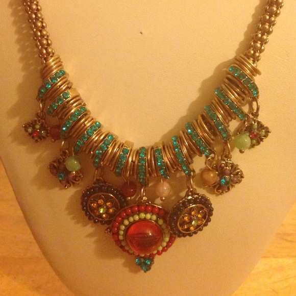 Gorgeous Statement Beads Rhinestone Necklace - image 1