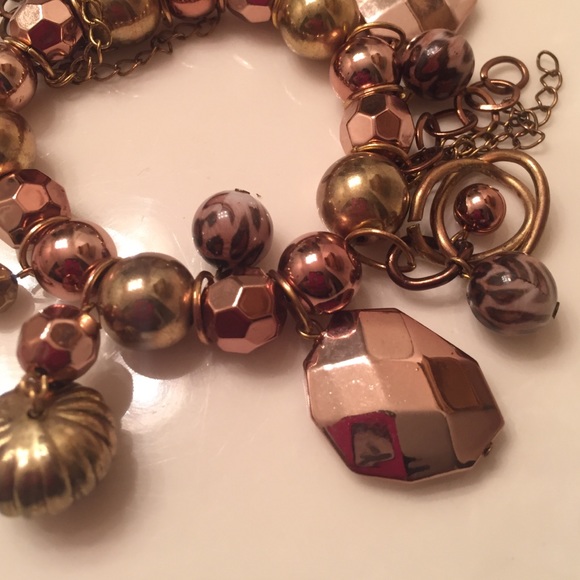 ROSE Gold fashion stretch charm bracelet - Picture 2 of 4