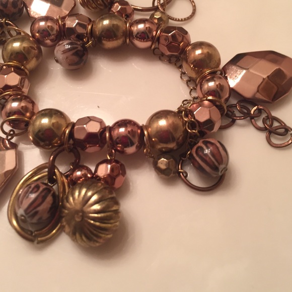 ROSE Gold fashion stretch charm bracelet - Picture 3 of 4