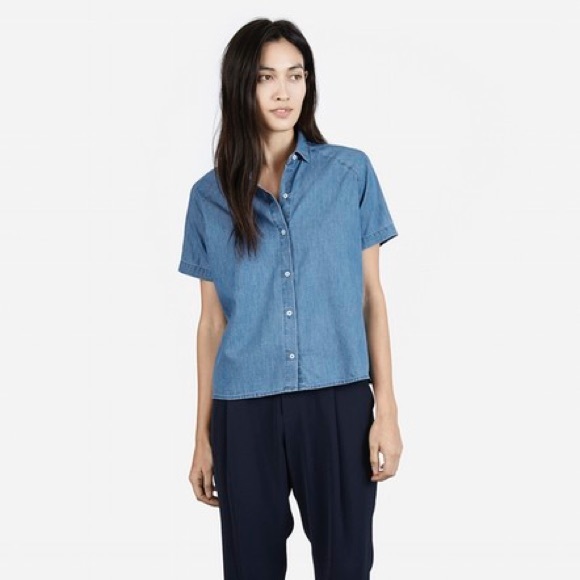 short sleeve denim top ladies