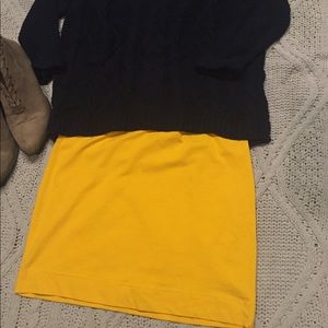 H&M basics mustard yellow skirt
