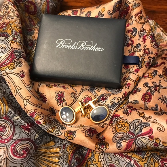 Blue Brooks Brothers cufflinks